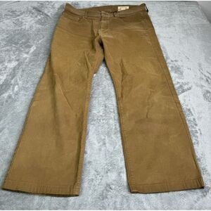 Orvis Five Pocket Waxed Cotton Chino Pants Men's Size 34x30 Beige